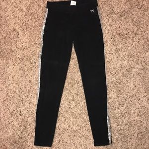 Victoria secret leggings with sequence down side